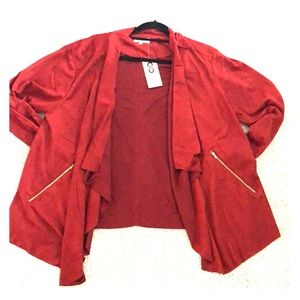 Faux suede cardigan